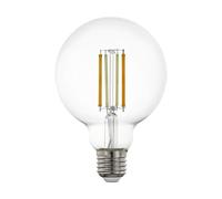Eglo Connect.z Smart Home LED Bulb E27, G95, Matter, ZigBee, App and Voice Control Alexa, Dimmable, Warm to Cool White, 1055 Lumens, 8 Watts, Vintage Clear