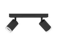 Eglo Connect.z Smart Home LED Ceiling lamp Melitello-Z, 2-spot Ceiling Spotlight, ZigBee, Matter, app and Alexa Voice Control, Warm to Cool White, RGB, dimmable, Black