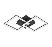 Eglo Connect.z Smart Home LED Ceiling lamp Paranday-Z, 2 Light Zigbee Lighting, app and Voice Control Alexa, tunable White (Warm - Cool White), dimmable Spotlight, Black White, 21 x 12 in