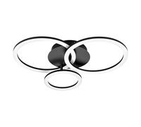 Eglo Parrapos-Z Modern Black Steel Smart Control, Colour Changing Ceiling Light, (W) 44.5Cm