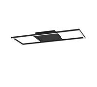 EGLO connect.z Smart Home LED ceiling light Calagrano-Z, Zigbee, app and voice control Alexa, tunable white (warm - cool white), RGB backlight, dimmable spotlight, black metal lamp, 25 x 9.4 in