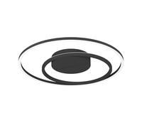 EGLO connect.z Smart Home LED Ceiling light fixture Calagrano-Z, ZigBee, App and voice control Alexa, warm white-cool white, RGB backlight, dimmable black metal lamp, Ø 18 in