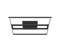 Eglo Connect.z Smart Home LED Ceiling Light Fixture Calagrano-Z, ZigBee, App and Voice Control Alexa, Warm White-Cool White, RGB Backlight, dimmable Black Metal lamp, 18x18 in