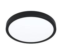 Eglo Connect.z Smart Home LED Ceiling Light Fueva-Z, Ø 11 inches, Zigbee Bathroom Lighting, app and Voice Control, White tunable Lights (Warm - Cool White), Black, IP44