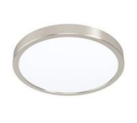 Eglo Connect.z Smart Home LED Ceiling Light Fueva-Z, Ø 11 inches, Zigbee Bathroom Lighting, app and Voice Control, White tunable Lights (Warm - Cool White), Nickel-matt, IP44