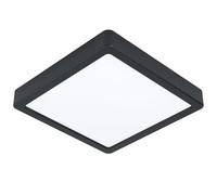 Eglo Connect.z Smart Home LED Ceiling Light Panel Fueva-Z, 8.3 inches, Zigbee Bathroom Lighting, app and Voice Control, White tunable Lights (Warm - Cool White), Black, IP44