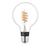 Eglo Connect.z Smart-Home LED Light Bulb E27, G95 Globe, ZigBee, app and Alexa Voice Control, dimmable, Warm White, 4.9 watt, Vintage Lightbulb Transparent Spiral Shape