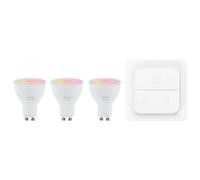 Eglo Connect.z Smart Home LED Light Bulb Set with 3 GU10 Bulbs, Light Switch, matt, ZigBee, app and Alexa Voice Control, Warm White-Cool White, RGB, 420 lumens, 4.9 watts