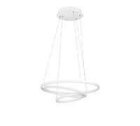 EGLO connect.Z Smart Home LED pendant lighting Lobinero-Z, ZigBee ceiling light fitting, app and voice control Alexa, tunable white (warm - cool white), dimmable ring hanging lamp, white metal