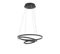 EGLO connect.Z Smart Home LED pendant lighting Lobinero-Z, ZigBee ceiling light fitting, app and voice control Alexa, tunable white (warm - cool white), dimmable ring hanging lamp, black metal