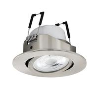 Eglo Connect.z Smart Home LED spot Light Saliceto-Z, Ø 3.5 inches, ZigBee, app and Voice Control, White tunable Light (Warm - Cool White), RGB, dimmable, Nickel-matt Downlight for Ceiling