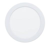 EGLO Connect.z Smart-Home recessed LED Bathroom Spotlight Fueva 6-Z, Flat, Ø 16.6 cm, ZigBee, app and Alexa Voice Control, RGB, Warm-Cold White, dimmable, White Metal Ceiling spot, IP44