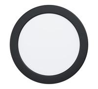 Eglo Connect.z Smart-Home recessed LED Bathroom Spotlight Fueva 6-Z, Flat, Ø 16.6 cm, ZigBee, app and Alexa Voice Control, RGB, Warm-Cold White, dimmable, Black Metal Ceiling spot, IP44