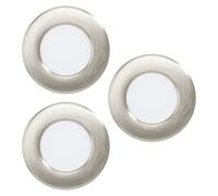 Eglo Connect.z Smart Home Set of 3 LED recessed Bathroom Spots Fueva 6-Z, Ø 8.8 cm, ZigBee, app and Alexa Voice Control, Warm White-Cold White, dimmable, Silver spotlights, IP44