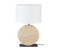 Eglo Contessore Sleek Natural Wood & Fabric Boho Table Lamp, Black