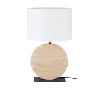Eglo Contessore Sleek Natural Wood & Fabric Boho Table Lamp, Black