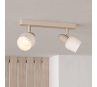 EGLO Corato downlight, sand/nickel/opal, 2-bulb.