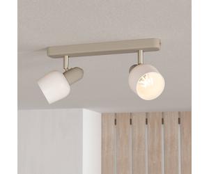 EGLO Corato downlight, sand/nickel/opal, 2-bulb.