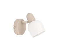 Eglo Corato Sandy Steel And Glass Adjustable Single Spotlight In Stone Stone