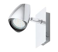 EGLO Corbera LED Wall Light Metal and Plastic Chrome Wall Spotlight with Switch Living Room Lamp Spot Including GU10 Bulb Warm White