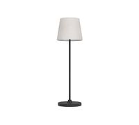 Eglo Cordless LED Table lamp Leonero, Wireless Battery Bedside Light, USB Rechargable Indoor Lighting, Metal with lampshade, Black Beige, Touch dimmable, Warm - Neutral White