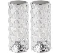 Eglo Cordless LED Table lamp Lucignano, Wireless Battery Bedside Light, USB Rechargable Indoor Lighting, RGB Colour Change, Transparent Plastic, Crystal Effect, Touch Function (Pack of 2)