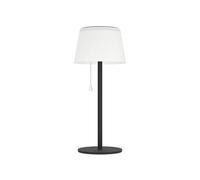 Eglo Cordless LED Table lamp Scordiano, Wireless Solar Light with Pull Switch, Rechargeable Outdoor Lighting for Balcony, Black Steel, White Plastic, Warm - Cool White, IP44