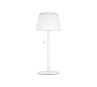 Eglo Cordless LED Table lamp Scordiano, Wireless Solar Light with Pull Switch, Rechargeable Outdoor Lighting for Balcony, White Steel and Plastic, Warm - Cool White, IP44