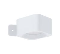 Eglo Cordless LED Wall Light Muraglie, Touch dimmable Battery lamp, Wireless Spotlight with Wall Bracket, USB Rechargeable, Square, White Plastic, Warm White - Cool White
