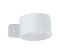 Eglo Cordless LED Wall Light Muraglie, Touch dimmable Battery lamp, Wireless Spotlight with Wall Bracket, USB Rechargeable, Round, White Plastic, Warm White - Cool White