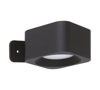 Eglo Cordless LED Wall Light Muraglie, Touch dimmable Battery lamp, Wireless Spotlight with Wall Bracket, USB Rechargeable, Square, Black Plastic, Warm White - Cool White