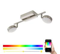 Eglo CORROPOLI RGB LED 2 Bulb Ceiling Spotlight Matt Nickel | Smart App Control
