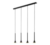 EGLO Cortaderas Pendant Light, 4-Bulb Pendant Lamp, Vintage, Industrial, Steel Pendant Light in Black, Gold, Dining Table Lamp, Living Room Lamp, Hanging with GU10 Socket