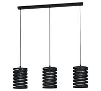 EGLO Cremella Pendant Light, 3-Bulb Vintage Industrial Pendant Light Made of Steel in Black, Dining Table Lamp, Living Room Lamp Hanging with E27 Socket, Length 94 cm