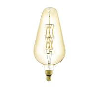 Eglo D165 LED E27 Dimmable Amber Vintage Light Bulb in Big Size, Diameter 16.5 cm, LED Lamp for Retro Lighting, 8 Watt (equivalent to 45 Watt), 600 lm, E27 LED Warm White, 2100 K, Edison Light Bulb, D165