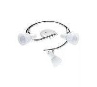 DAKAR Chrome LED 3 Bulb Ceiling Spotlight | Satin Glass | Modern Indoor Light