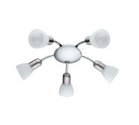 Eglo DAKAR Satin Nickel & Chrome LED 5 Bulb Ceiling Spotlight Satin Glass 3000k