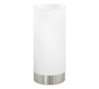 Eglo Table lamp Damasco 1, 1 Flame Table lamp, Bedside lamp Made of Steel, Colour: matt Nickel, Glass: satinised, White, Socket: E27, incl. Switch