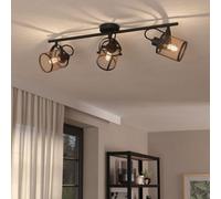 Eglo Dellow 3 Light Black Steel Lattice Style Adjustable Wall Or Ceiling Spotlight