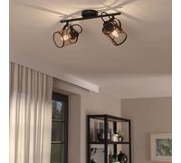 Dellow 2 Light Black Steel Lattice Style Adjustable Wall or Ceiling Spotlight EGLO Black One Size