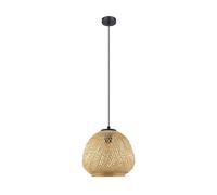 Eglo Dembleby 1 Natural Rattan Style 1 Light Ceiling Pendant in Light Brown EGLO Light Brown