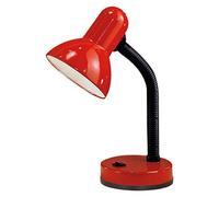 EGLO Desk lamp Basic, bedside table light made of steel and red plastic, children’s bedroom lighting with E27 socket