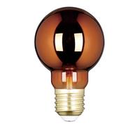 Eglo Dimmable E14 LED, Vintage Spiral Filament Light Bulb, Edison Globe lamp for Retro Lighting, 4 watt, 30 Lumen, Warm White Glow, Copper, 2000k, G60, Ø 2.4"