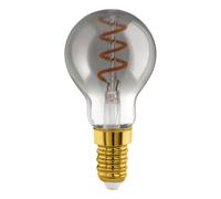 Eglo Dimmable E14 LED, vintage spiral filament light bulb, Edison lamp for retro lighting, 4 watt, 100 lumen, warm white glow, black transparent, 200