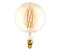 Eglo Dimmable E27 Filament LED Light Bulb Big Size, G200 | extra-large amber vintage Edison globe lamp, drop shape, 8 watt, 806 lumen, warm white glow, 2100 Kelvin