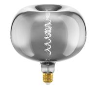 EGLO Dimmable E27 LED Big Size, apple shape, vintage spiral filament light bulb, extra-large Edison lamp for retro lighting, 4 watt, 50 lumen, warm white glow, chrome vaporized, 2200k, Ø 9"