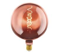 EGLO Dimmable E27 LED Big Size, vintage spiral filament light bulb, extra-large Edison globe lamp for retro lighting, 4 watt, 40 lumen, warm white glow, copper vaporized, 1600k, G200, Ø 8"