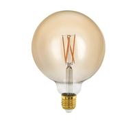 EGLO Dimmable E27 LED globe, golden vintage filament light bulb, Edison lamp for retro lighting, 4 watt (equivalent to 28 watt), 300 lumen, warm white glow, 1700 Kelvin, G125, Ø 5"