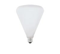 EGLO Dimmable E27 LED Light Bulb Big Size, Extra-Large Cone-Shaped Edison lamp, 4.5 watt (Equivalent to 40 watt), 470 Lumen, Warm White Glow, 2700 Kelvin, White Opal, R140, Ø 5.5"