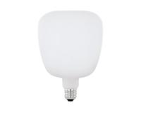 EGLO Dimmable E27 LED Light Bulb Big Size, Extra-Large Square Edison lamp, 4.5 watt (Equivalent to 40 watt), 470 Lumen, Warm White Glow, 2700 Kelvin, White Opal, TS140, Ø 5.5"